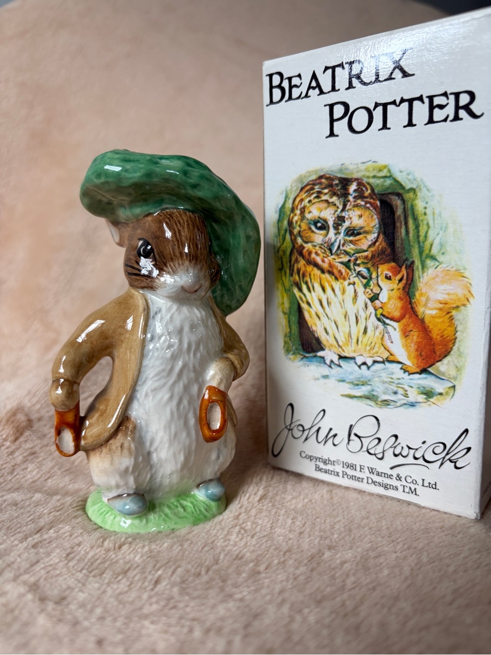 Beswick Beatrix Potter Benjamin Bunny Figurine England With Vintage Box
